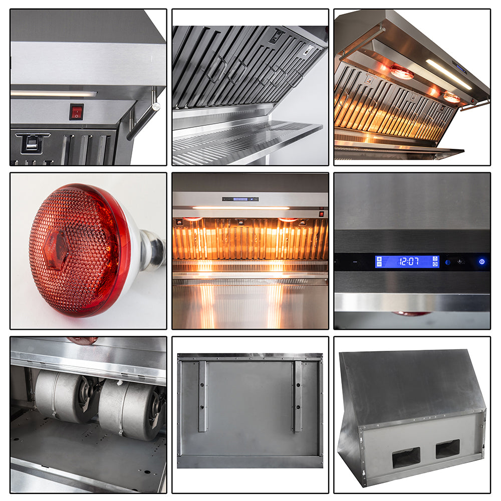 Forno Savona 48-Inch Wall Mount Range Hood, Baffle Filters, Backsplash Included