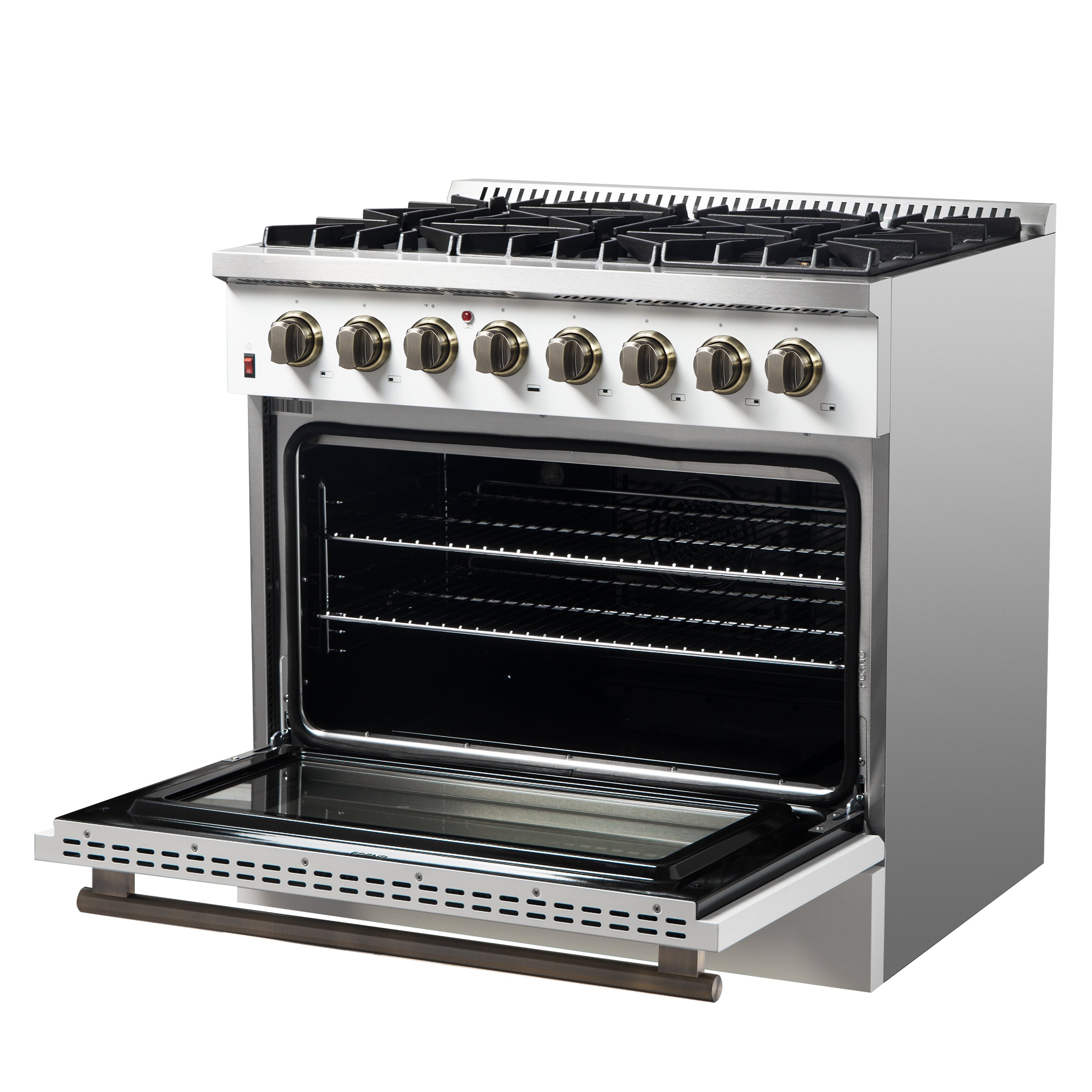 Forno Galiano 36" Freestanding Dual Fuel Range in White