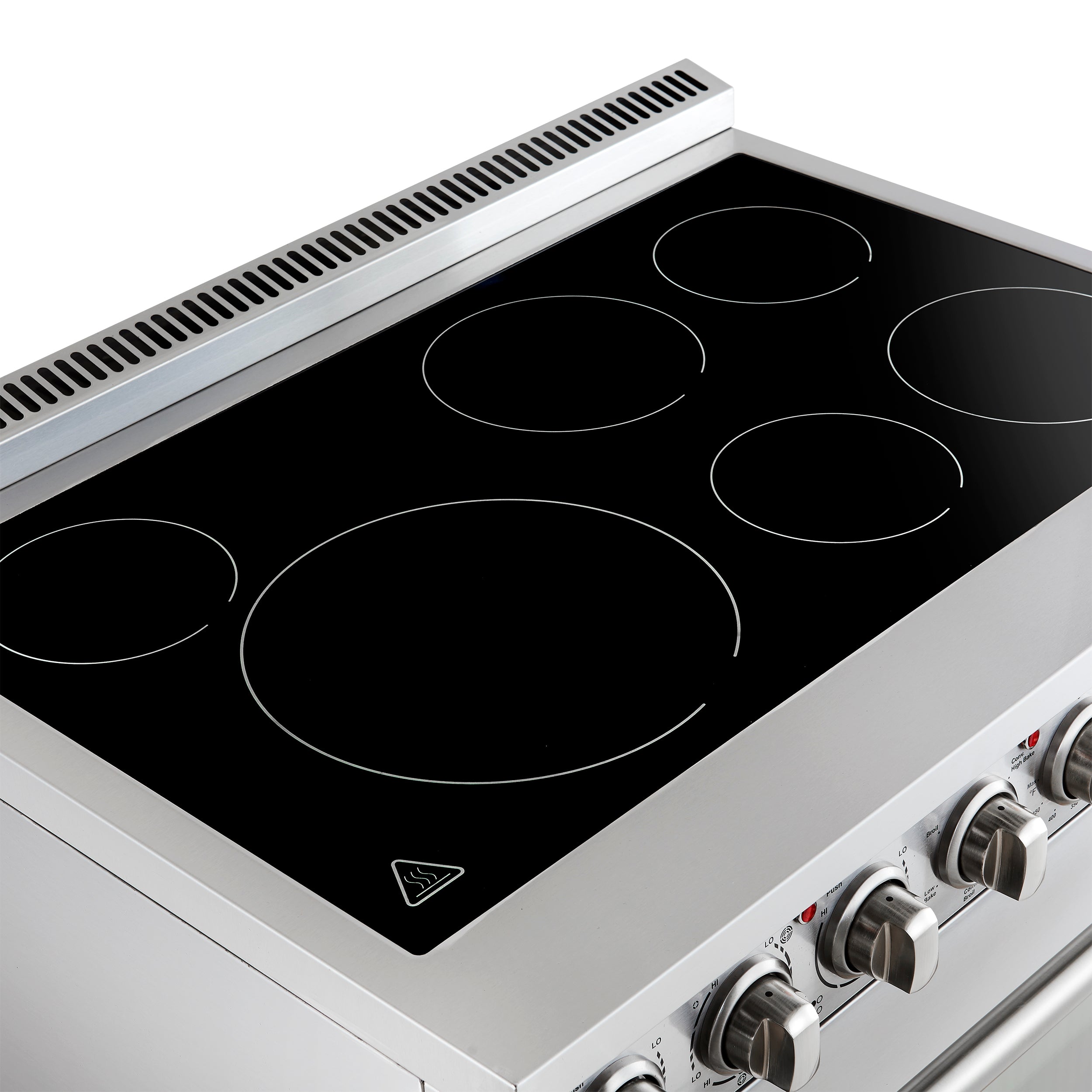 Forno Paolo 36 Inch Freestanding Electric Range, Stainless Steel, 5.44 cu.ft, True Convection Oven, Energy Efficient
