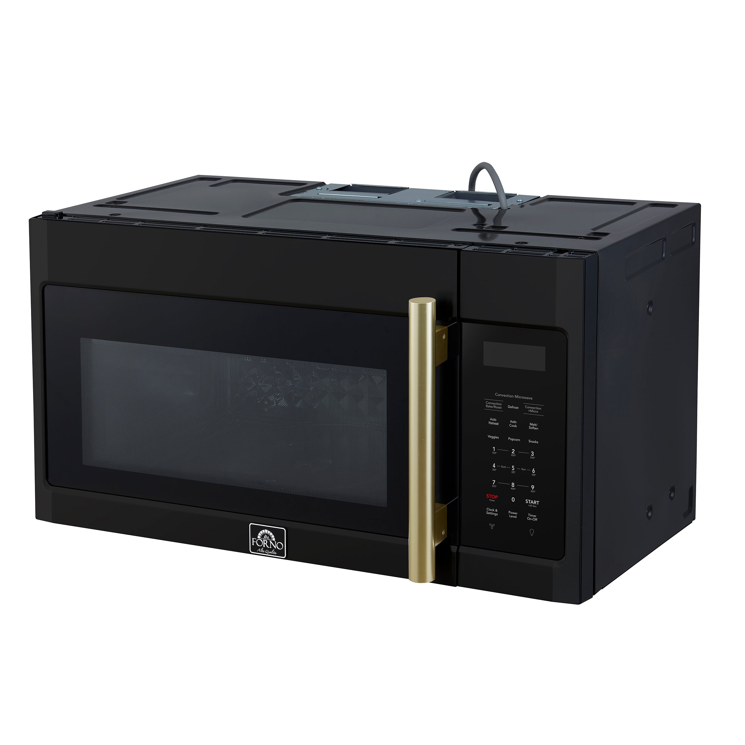 Forno Fornace 30-Inch Over the Range Convection Microwave, Black – 1.5 cu.ft, 300 CFM Vent, Touch Control, LED Light