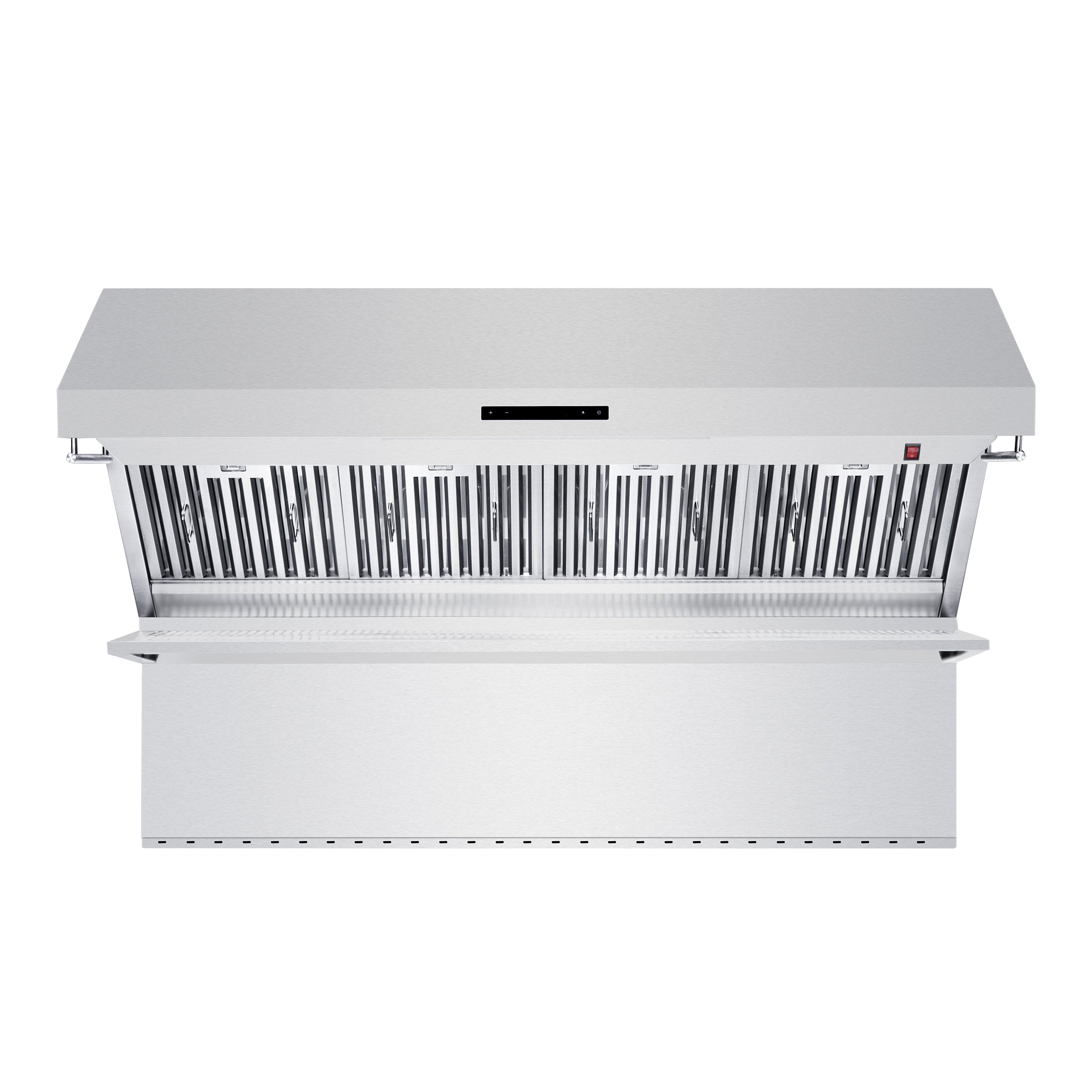 Savona 60-Inch Wall Mount Range Hood, Baffle Filters & Backsplash, Heating Lamps