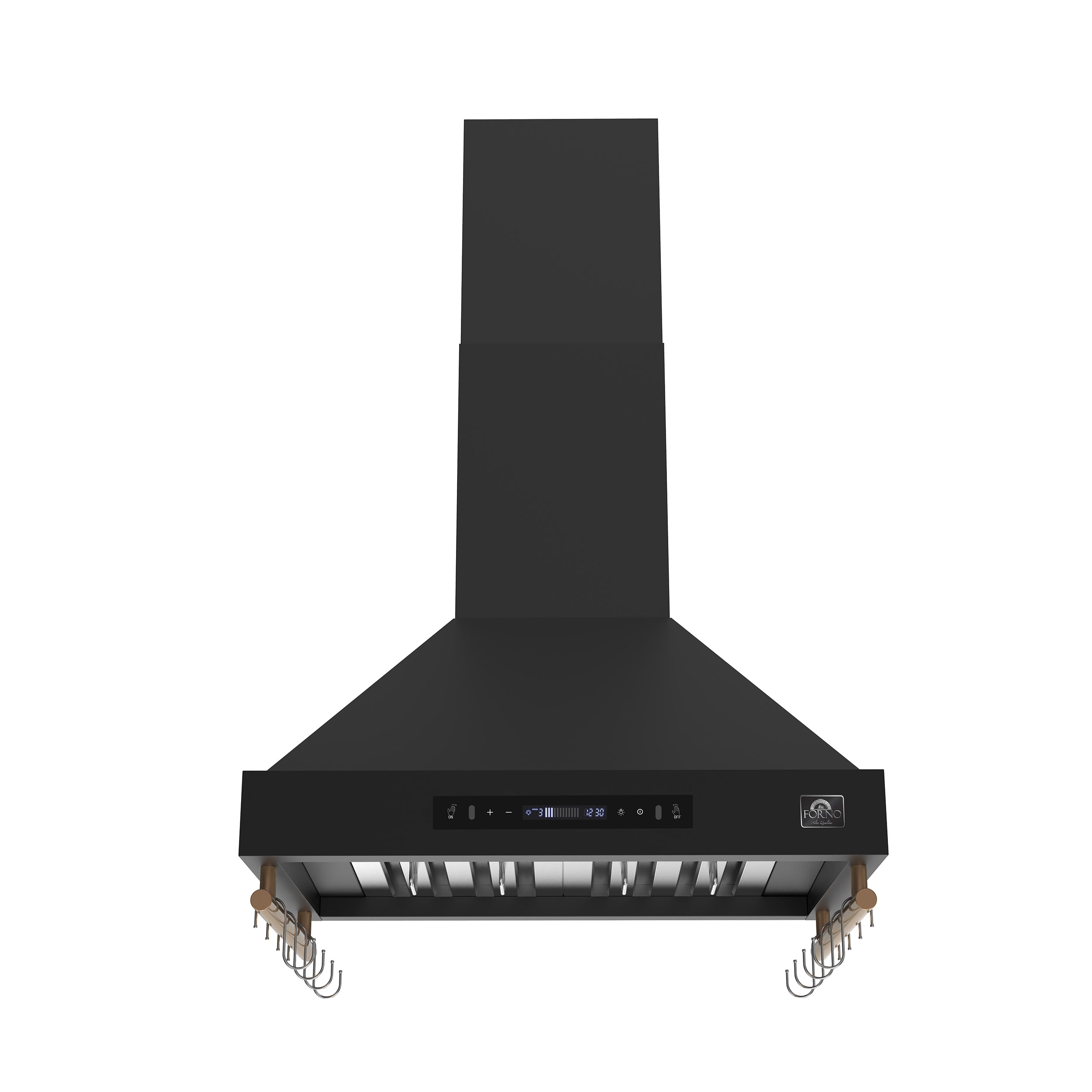 Forno Venezia 30 Inch Wall-Mounted Range Hood in Black with Touch Controls and Baffle Filters