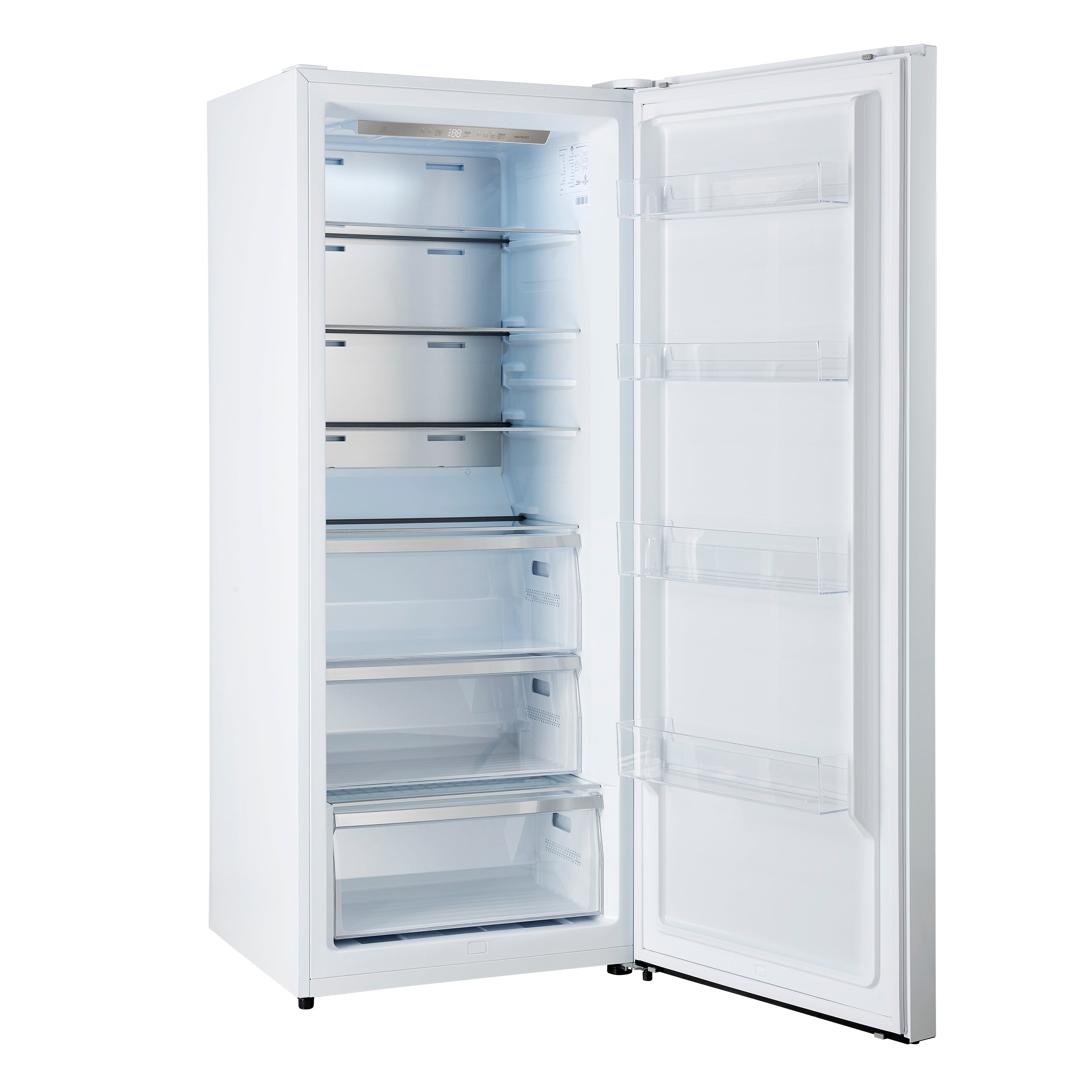 Forno Maderno 28-Inch Built-In Convertible Refrigerator in White with Antique Brass Handle, 13.6 cu.ft. Right Swing with Decorative Grill - 32-Inch Wide