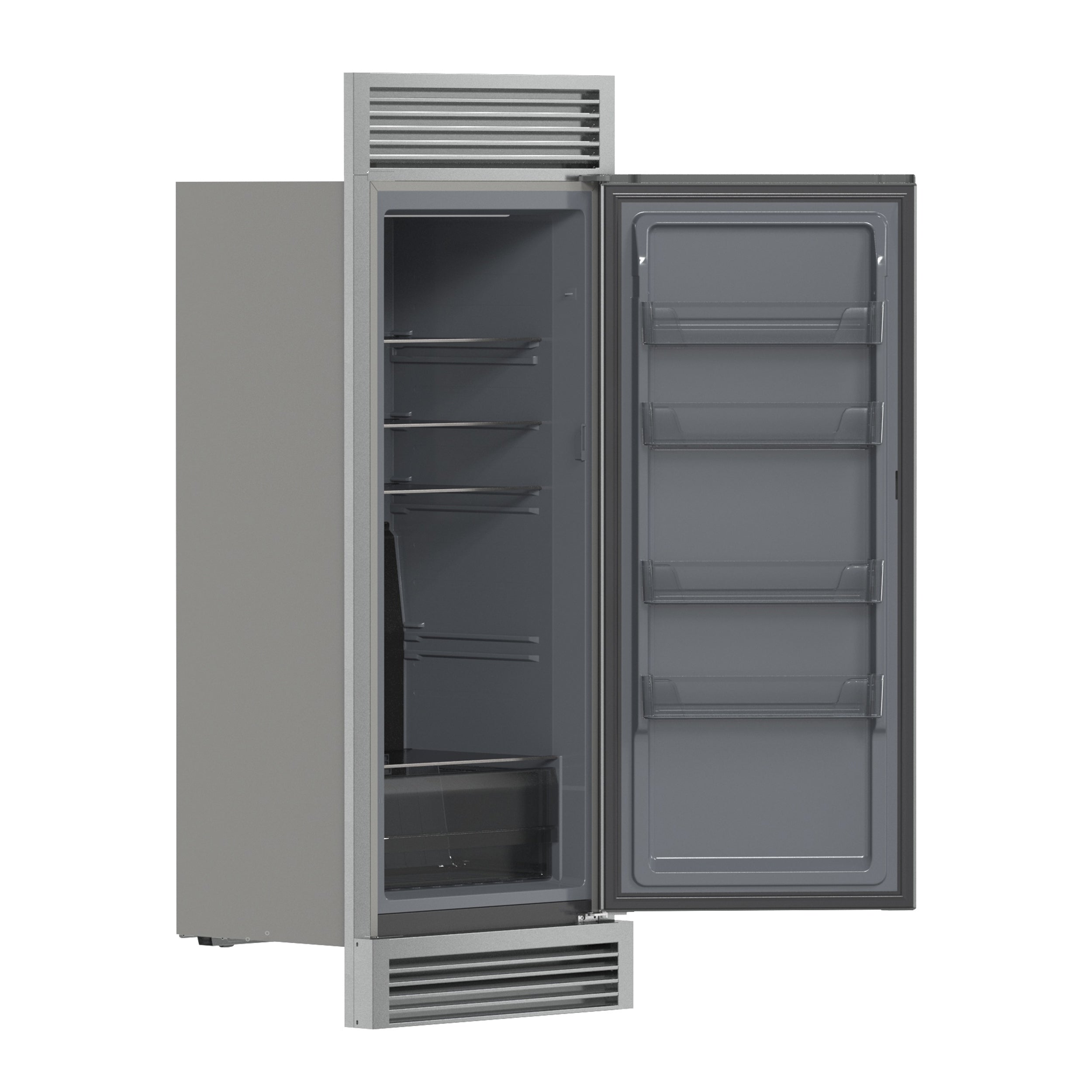 Forno Fortezza 32 Inch Right-Swing Convertible Refrigerator/Freezer with Trim Grill, Stainless Steel, Total No Frost