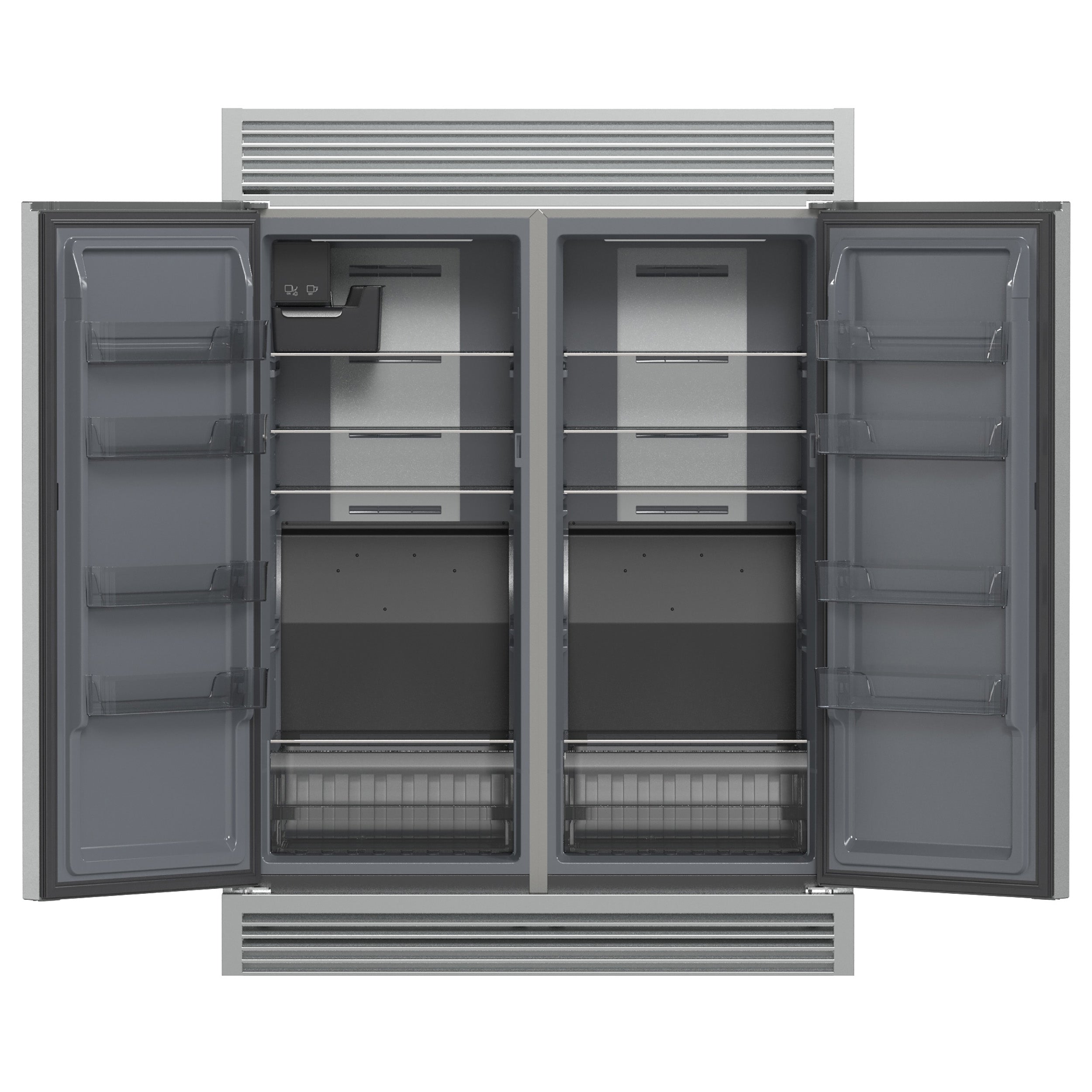 Forno Fortezza 60 Inch Convertible Refrigerator/Freezer with Trim Grill, Stainless Steel, Total No Frost, with Automatic Ice Maker