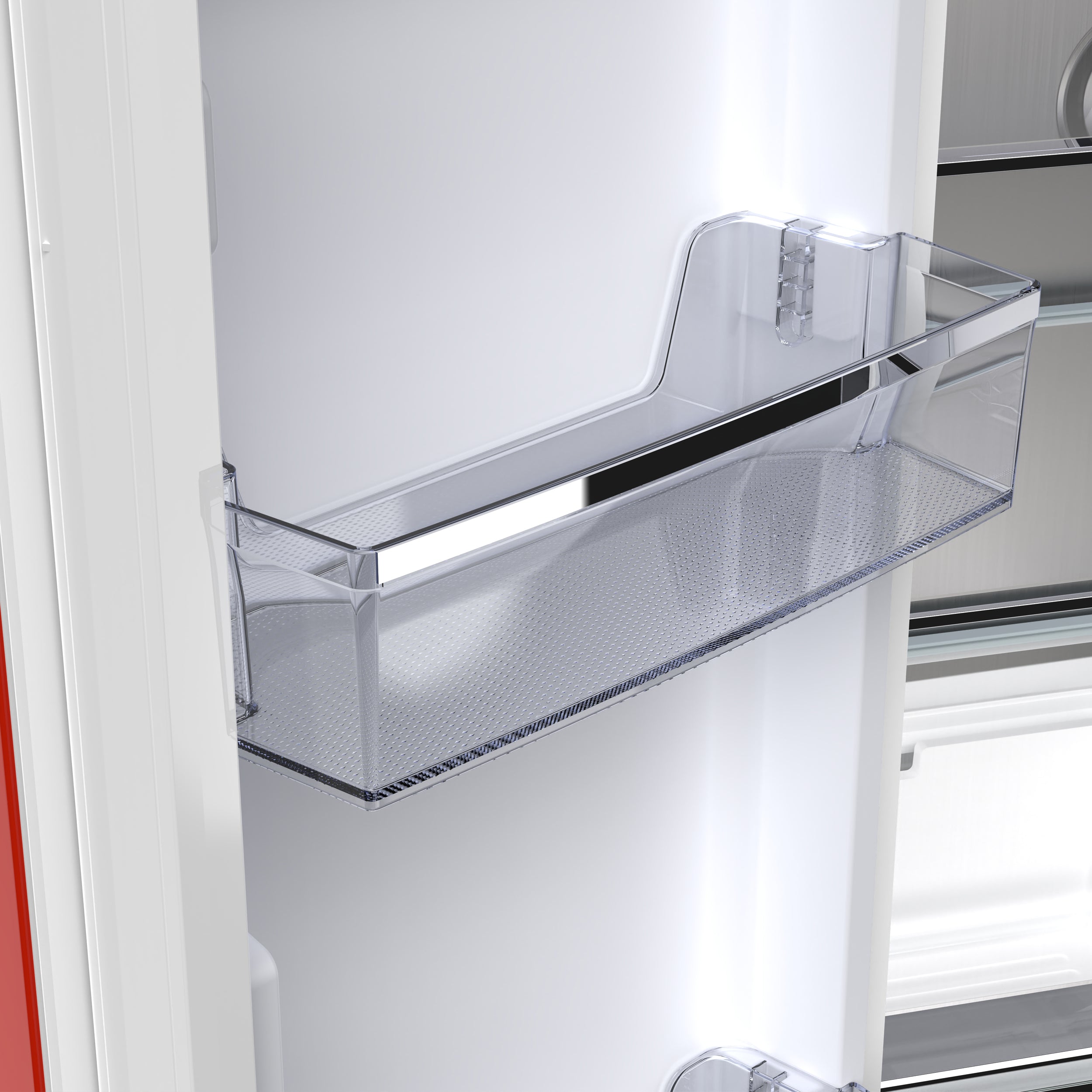 Forno Luigi 33-Inch French Door Refrigerator, 18 cu.ft, Red Finish, Handle-Free Design, ENERGY STAR Certified
