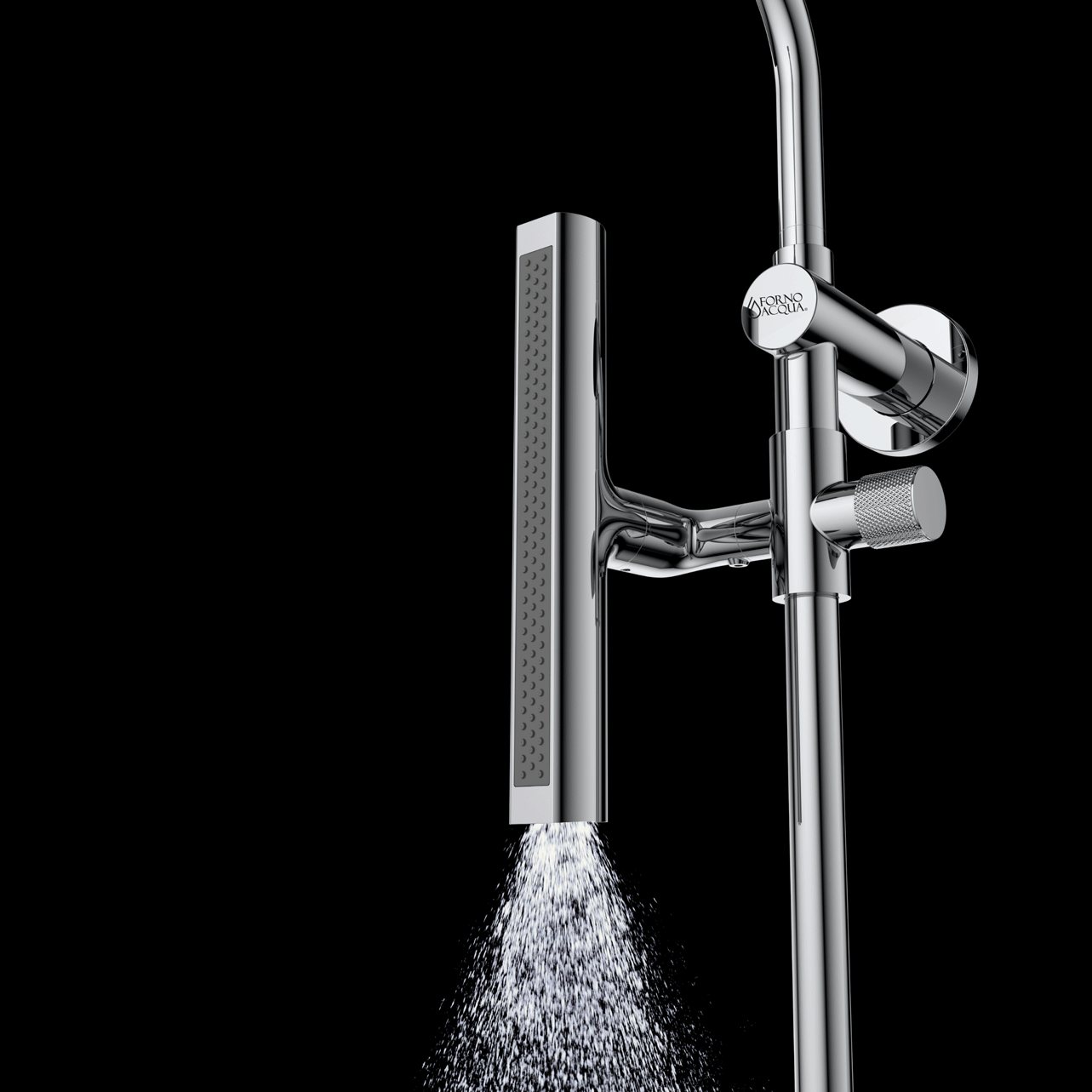 Forno Acqua AcquaFALL Shower, Brushed Nickel Finish, Overhead Rainfall Shower, Handheld Shower Head, Body Jets, 1.8 GPM Flow Rate
