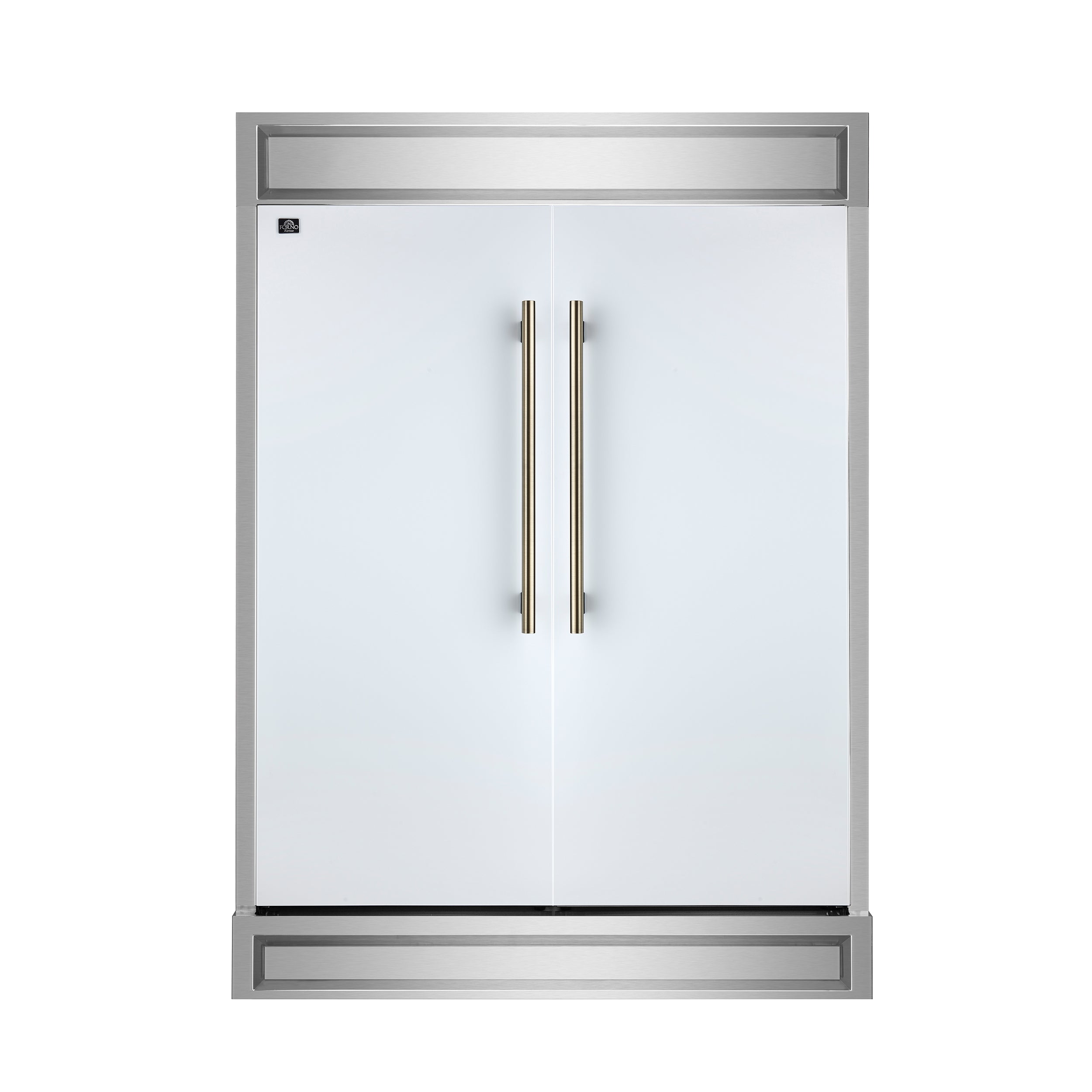 Forno Maderno 2-28-Inch Wide Convertible Refrigerator/Freezer in White, Decorative Trim, 27.2 cu.ft, 84-Inch High, ENERGY STAR Certified
