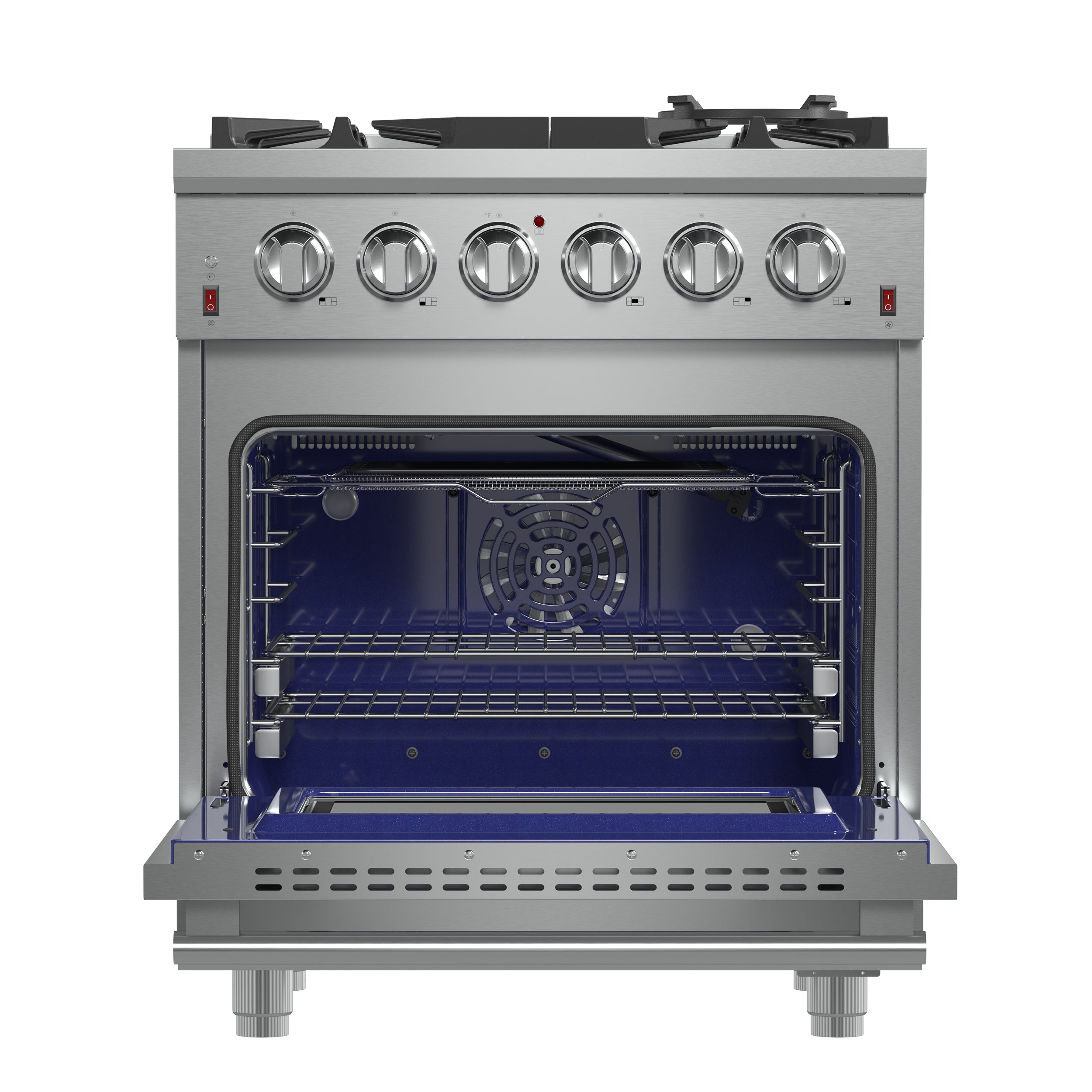 Forno Massimo 30-Inch Freestanding Gas Range, 5 Burners, True Convection Oven