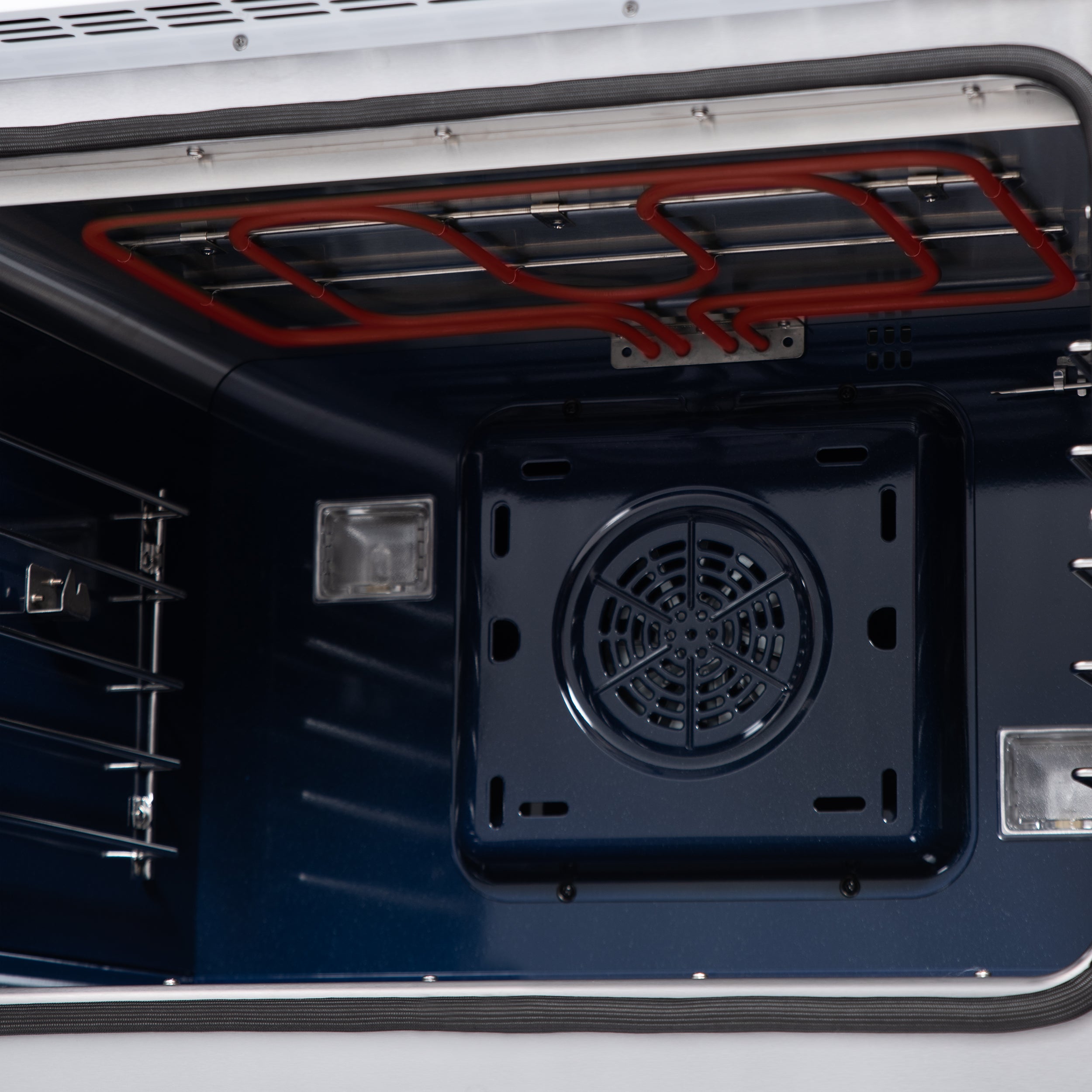 Forno Capriasca 30-Inch Freestanding French Door Dual Fuel Range in White with Antique Brass Accessories, 5 Burners, True Convection Oven