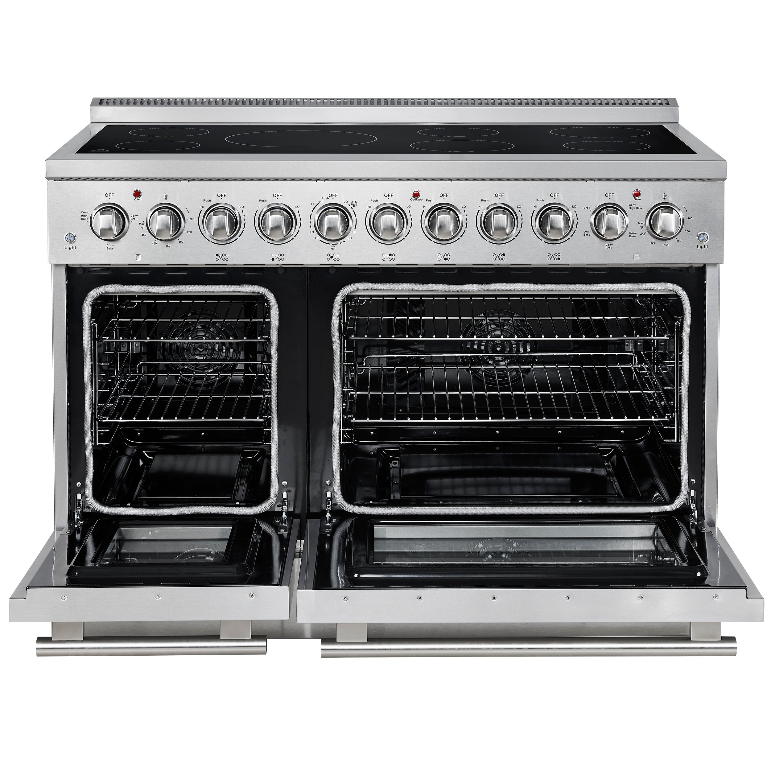 Forno Paolo 48 Inch Freestanding Electric Range, Stainless Steel, 6.7 cu.ft, True Convection Oven, Energy Efficient