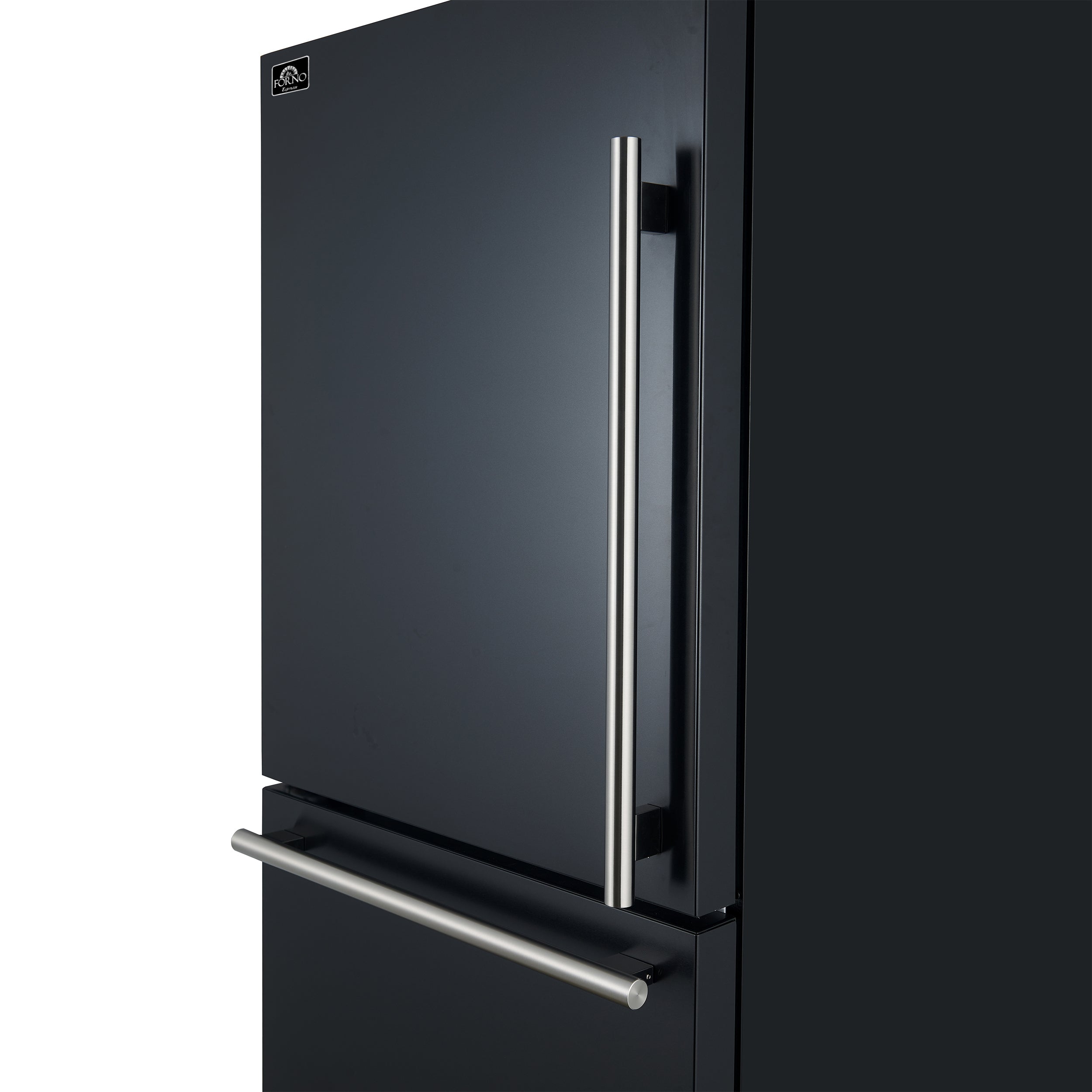 Forno Milano 2-Piece 62-Inch Freestanding Dual Bottom Freezer Refrigerator in Black – 34.4 cu.ft, Touch Control, Ice Maker