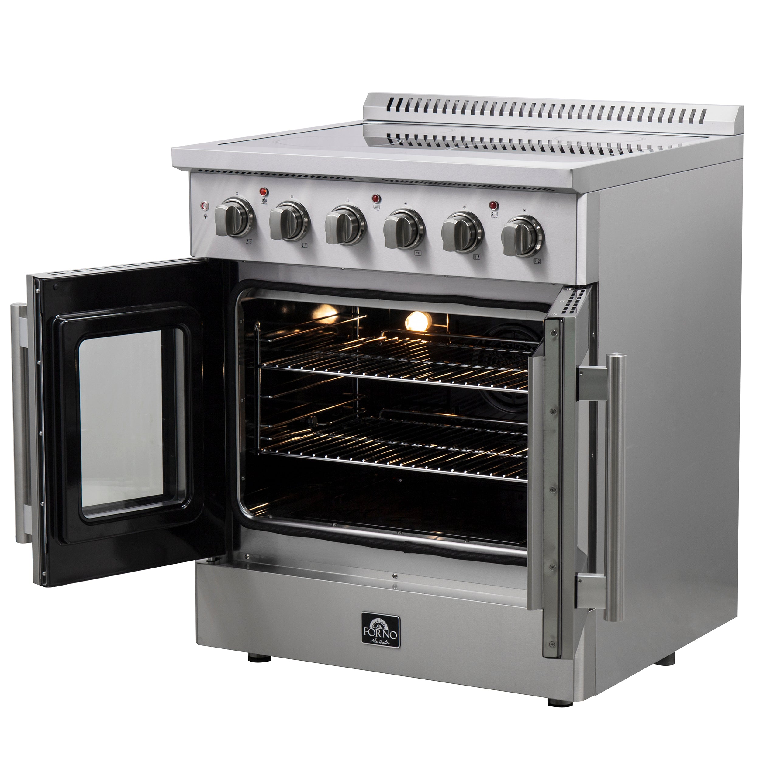 Forno Galiano 30-Inch Freestanding French Door Electric Range, True Convection, Energy Efficient