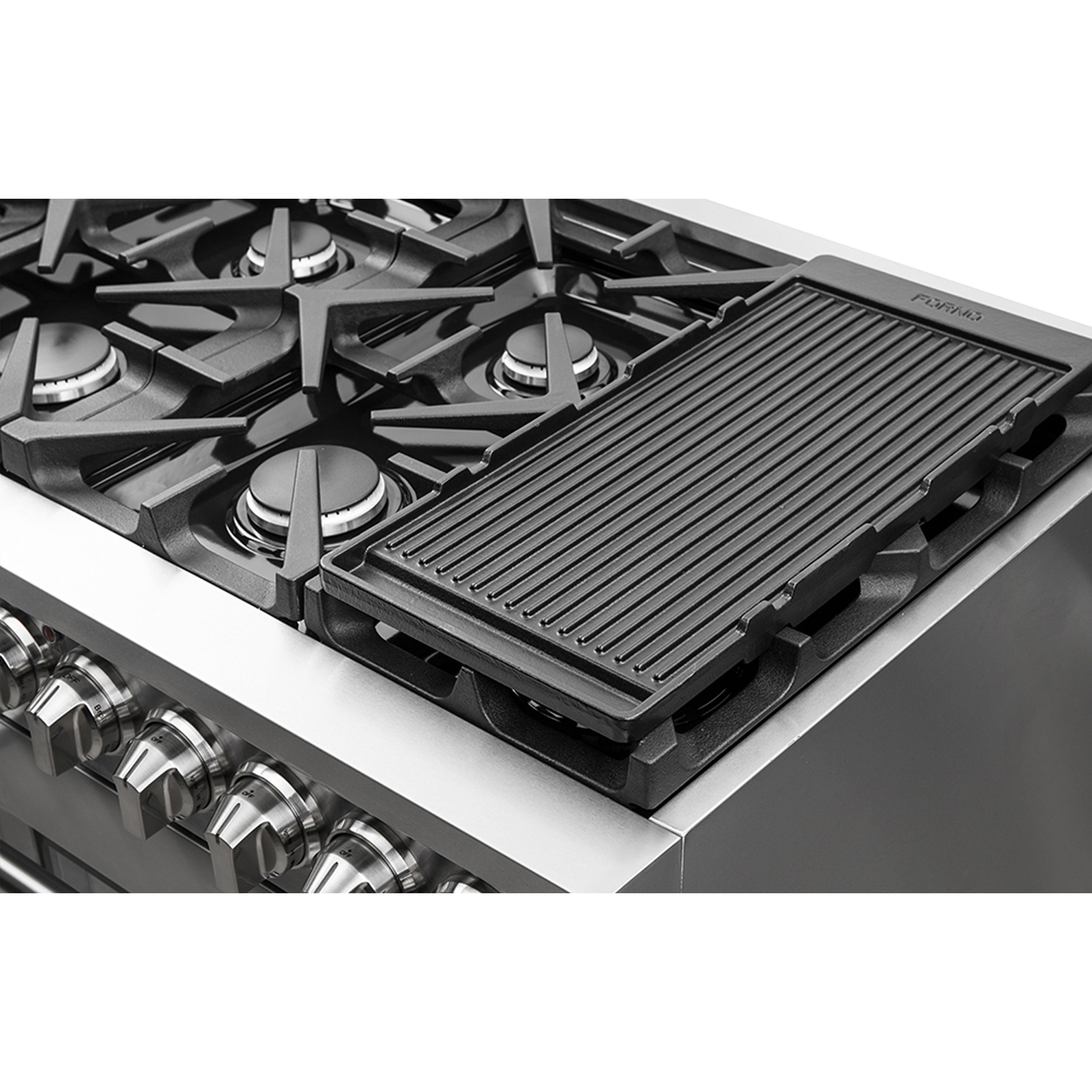 Forno Massimo 48-Inch Freestanding Dual Fuel Range, 8 Burners, Double Convection Ovens