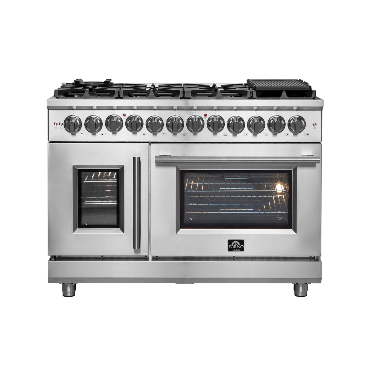Forno Massimo 48-Inch Freestanding French Door Dual Fuel Range, 8 Burn