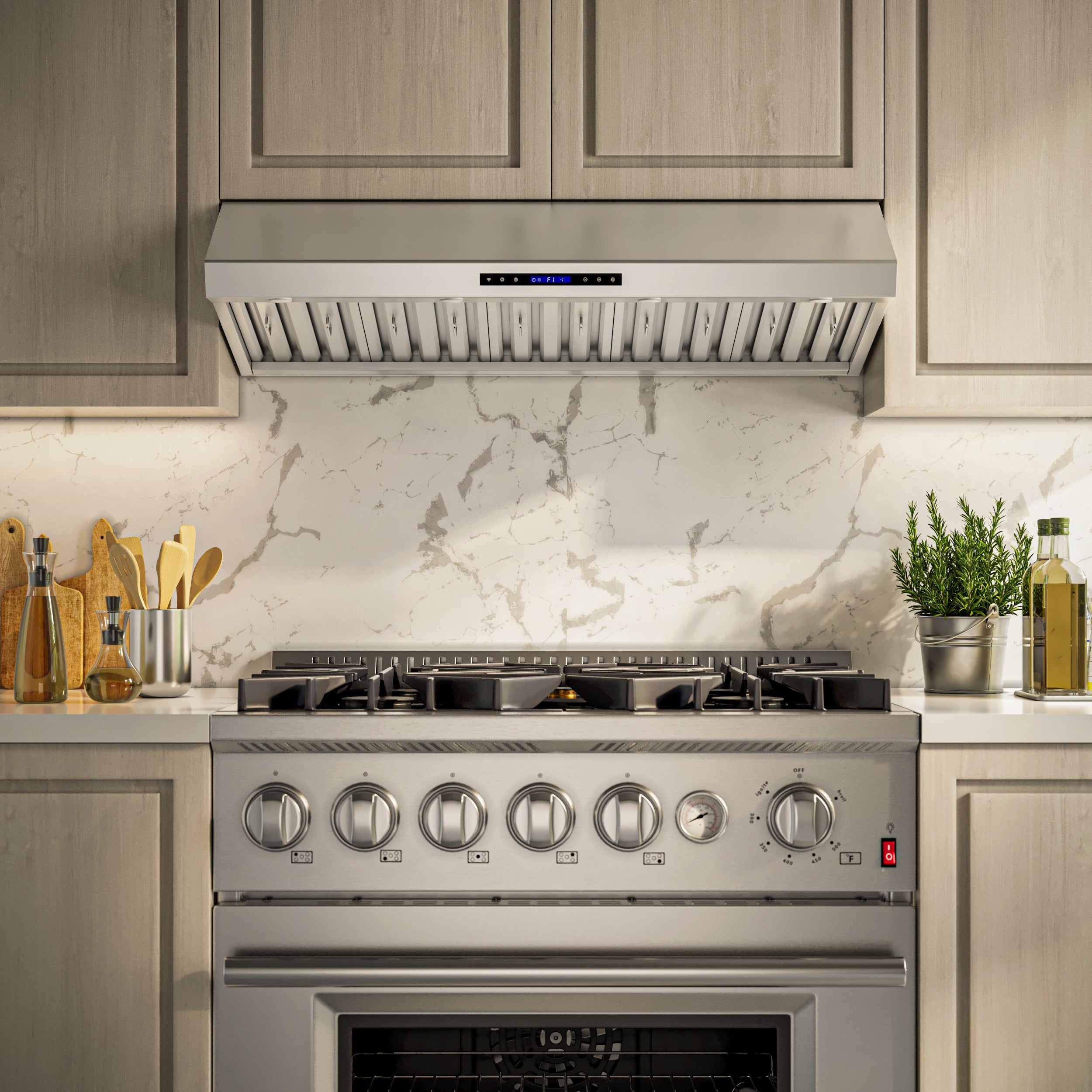 Forno Palazzo 60-Inch Wall Mounted Range Hood, Stainless Steel, Heavy Duty Baffle Filters, Remote Control