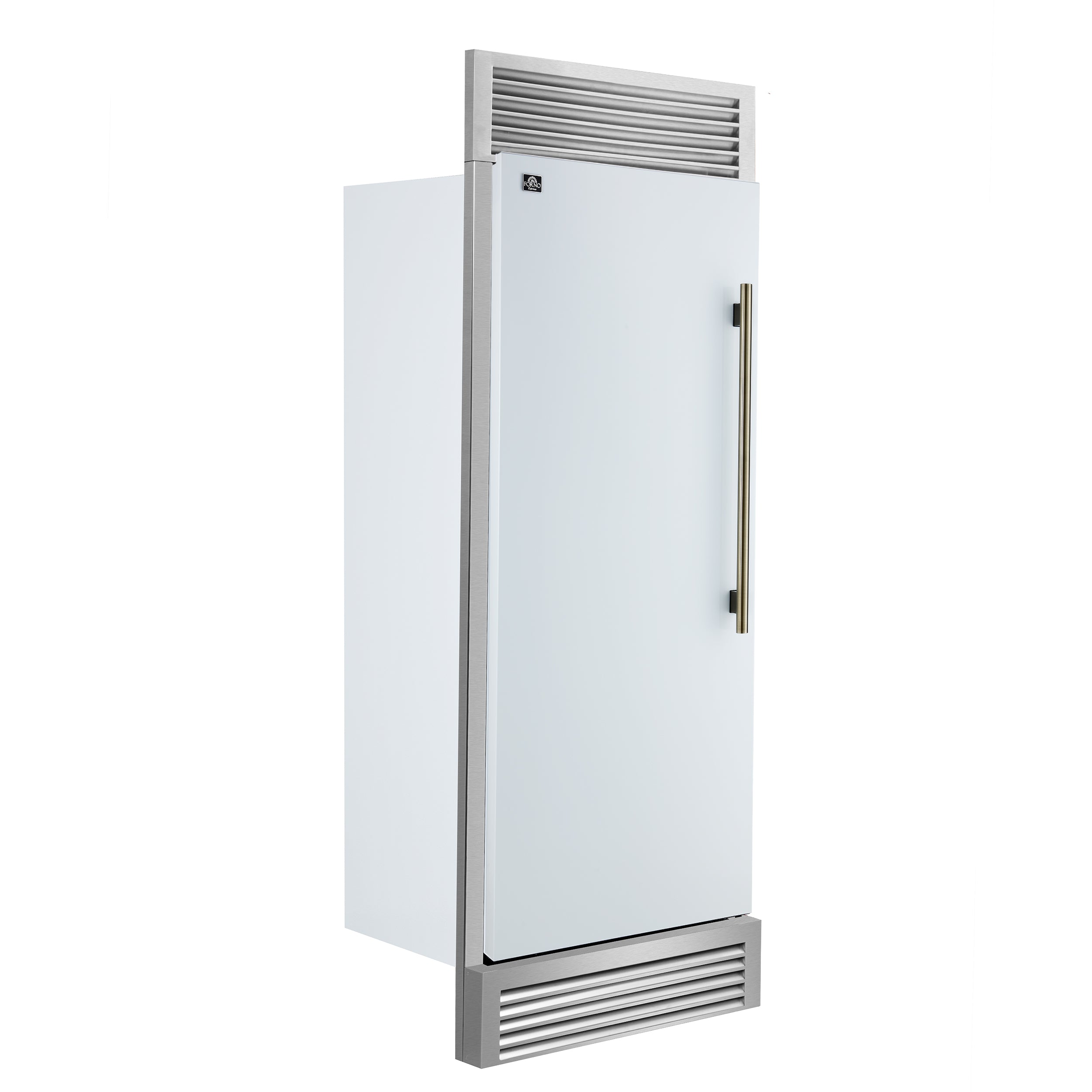 Forno Maderno 28" Built-In Convertible Refrigerator in White, 13.6 cu.ft. Left Swing with Decorative Grill - 32" Wide