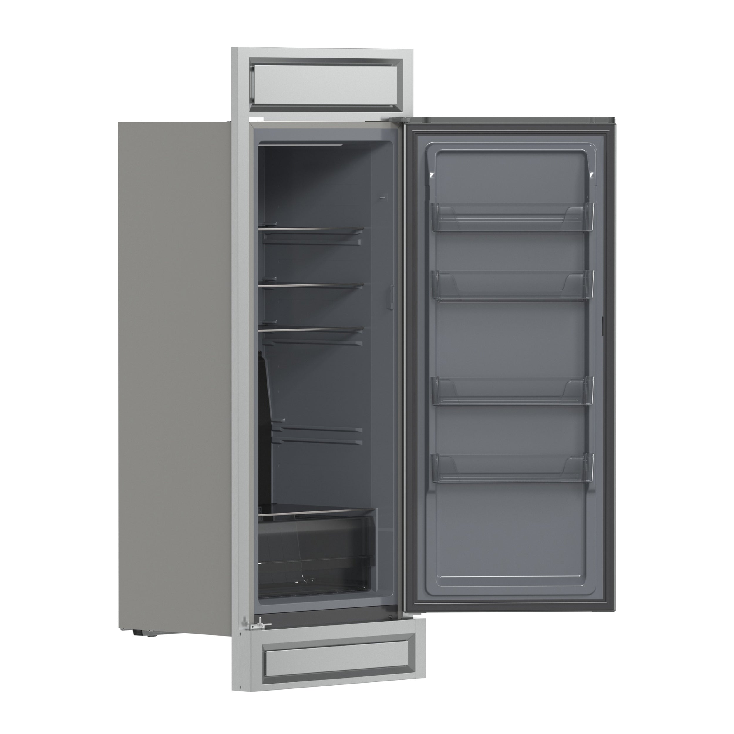 Forno Fortezza 32 Inch Right-Swing Convertible Refrigerator/Freezer with Trim Kit, Stainless Steel, Total No Frost