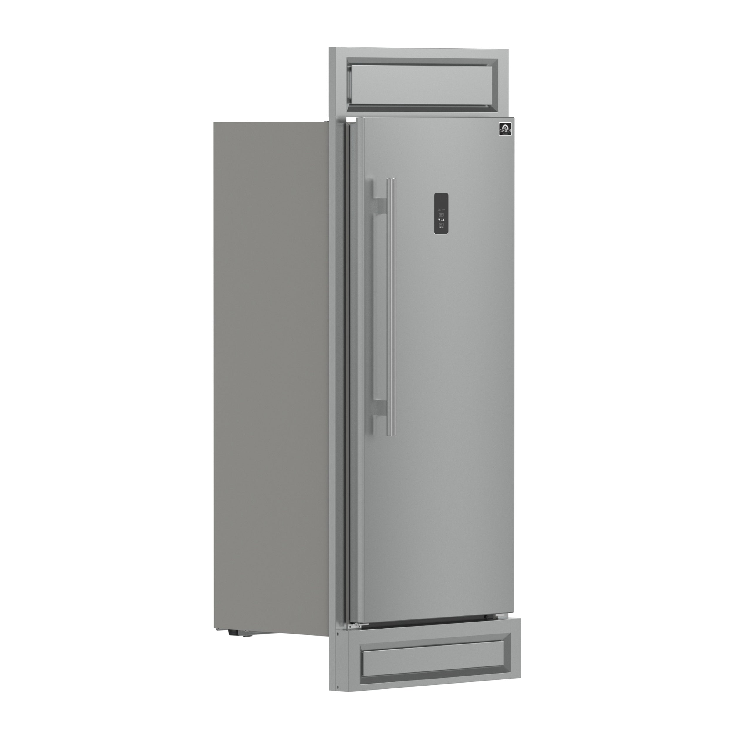 Forno Fortezza 32 Inch Right-Swing Convertible Refrigerator/Freezer with Trim Kit, Stainless Steel, Total No Frost