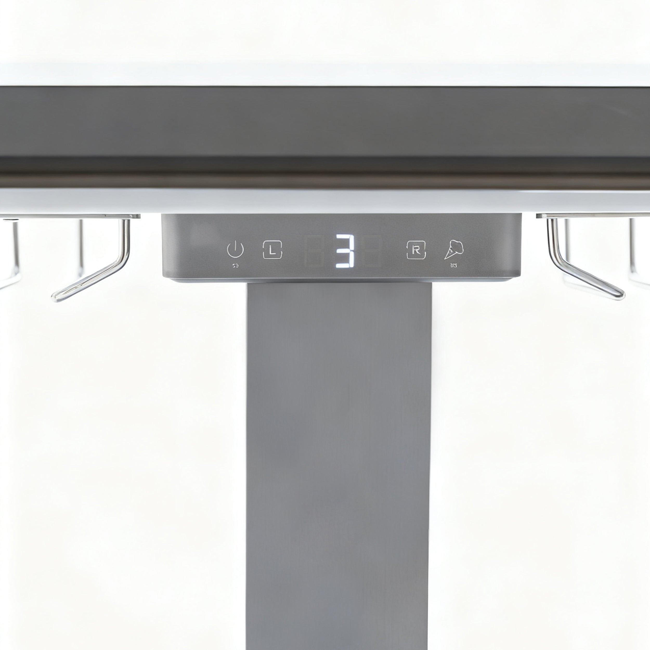 Cinetico Smart Dining Table in White, 5.3 cu.ft fridge and freezer with Bluetooth control