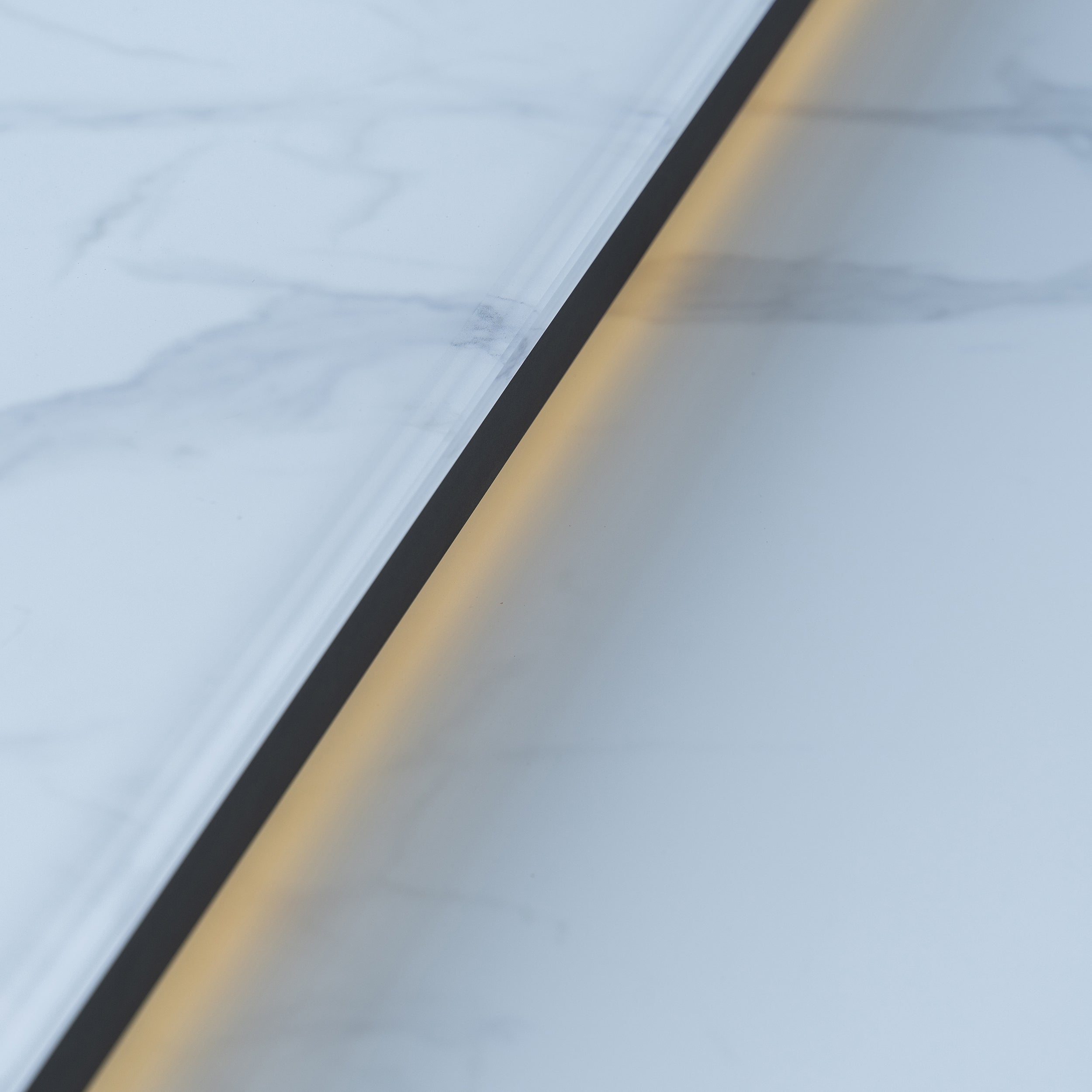 Cinetico Smart Dining Table in White, 5.3 cu.ft fridge and freezer with Bluetooth control