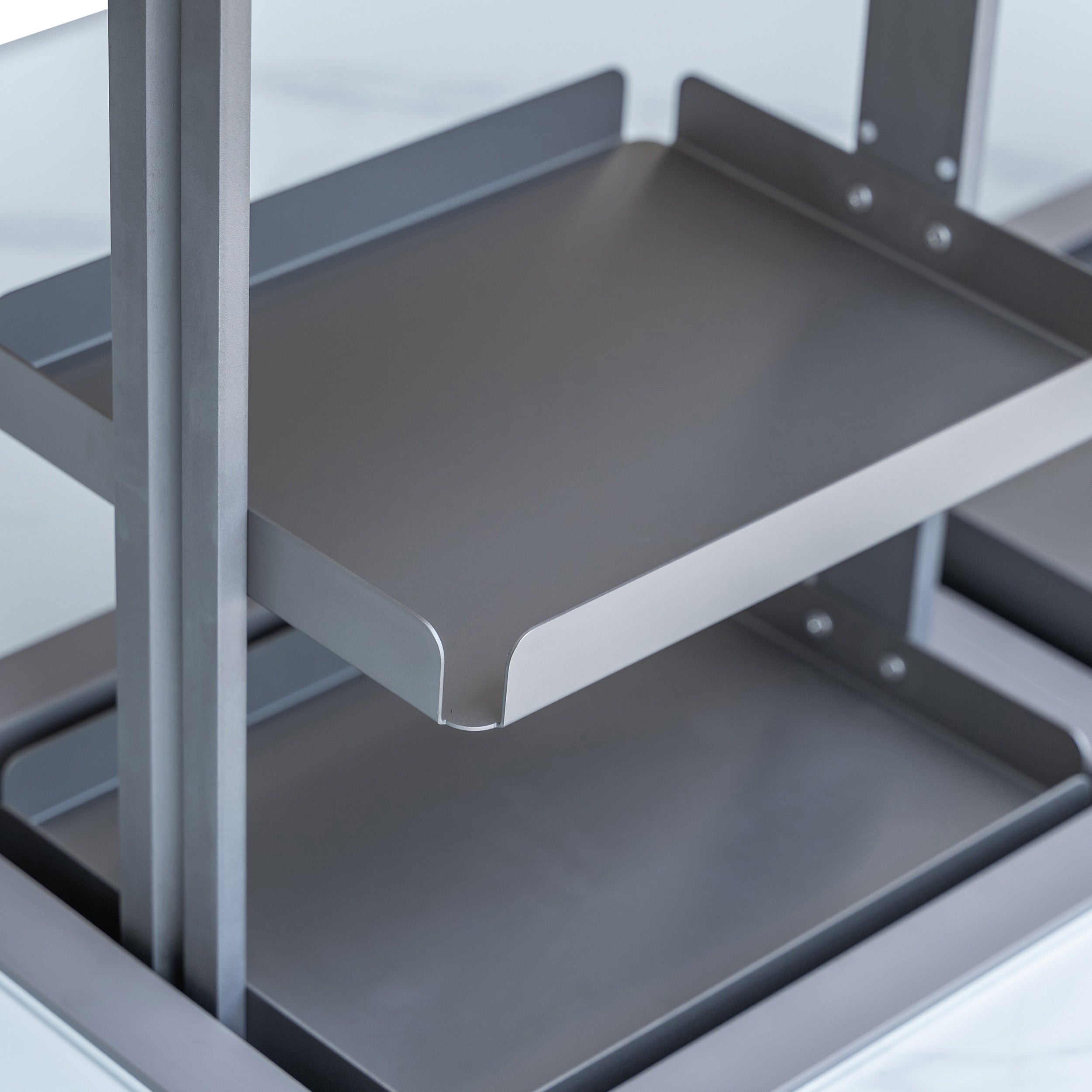 Cinetico Smart Dining Table in White, 5.3 cu.ft fridge and freezer with Bluetooth control