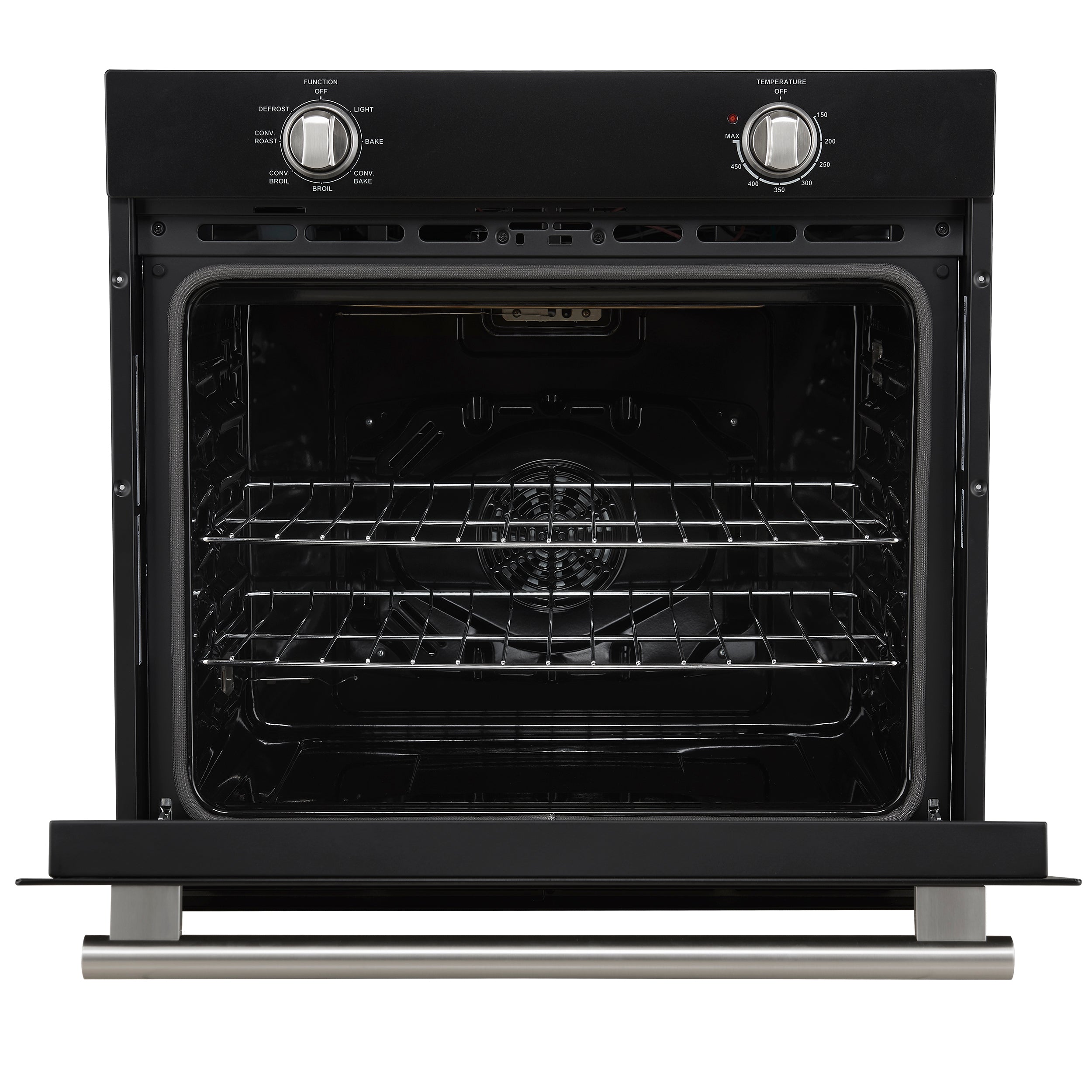 Forno Vomero 30-Inch Wall Oven, Black, 5 cu.ft Capacity, 3550 Watts Convection, Mechanical Controls, Manuel Steam Clean