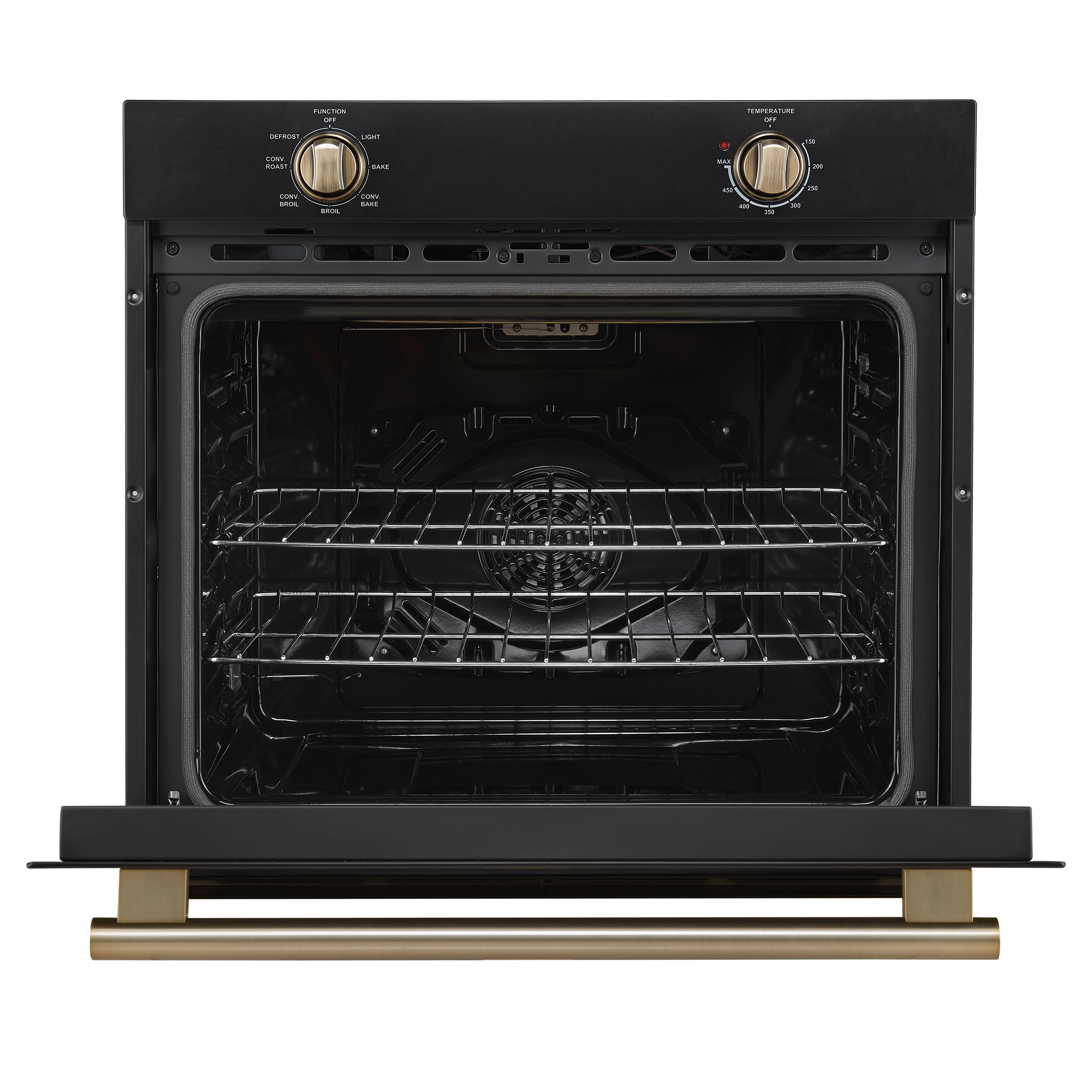 Forno Vomero 30-Inch Wall Oven, Black, 5 cu.ft Capacity, 3550 Watts Convection, Mechanical Controls, Manuel Steam Clean