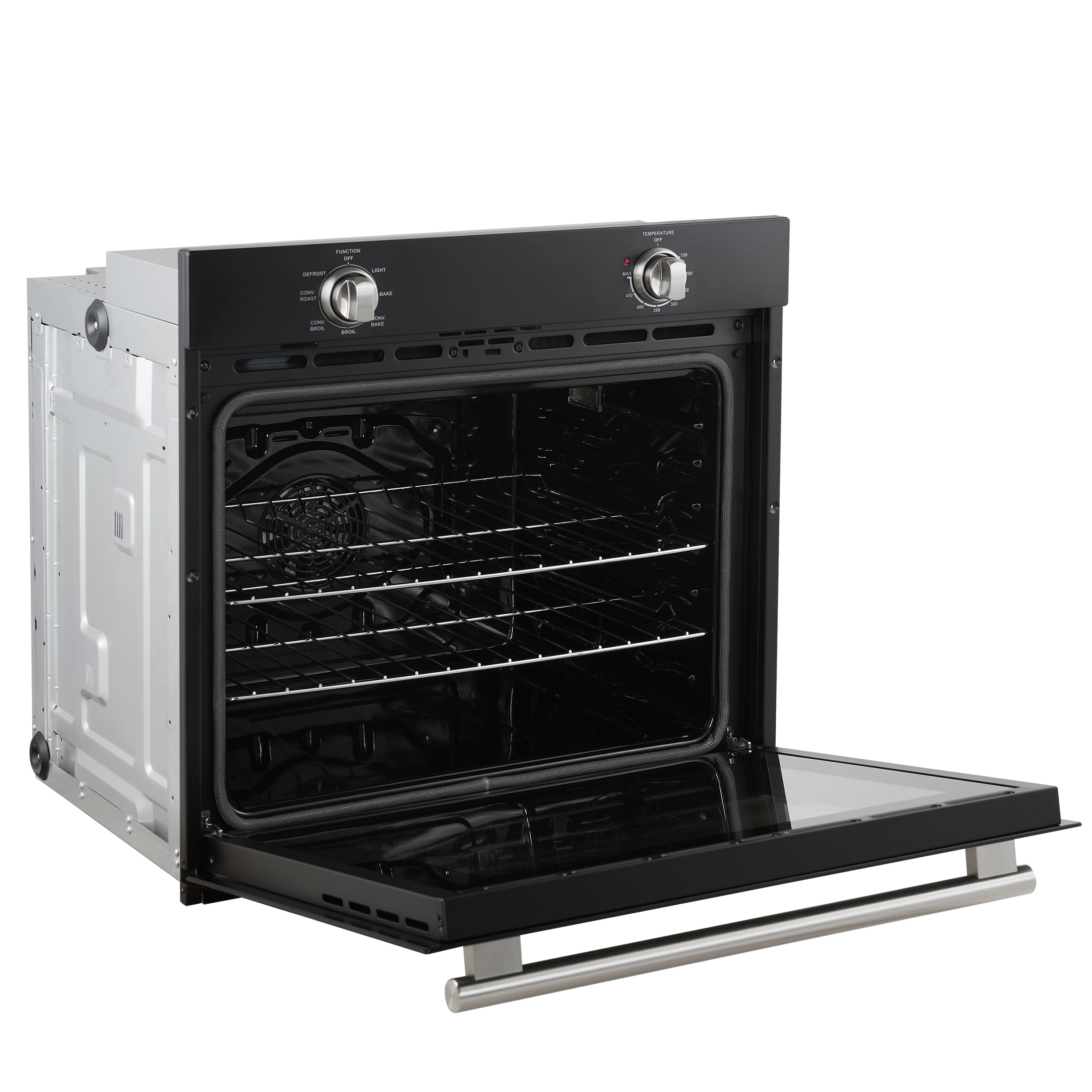 Forno Vomero 30-Inch Wall Oven, Black, 5 cu.ft Capacity, 3550 Watts Convection, Mechanical Controls, Manuel Steam Clean